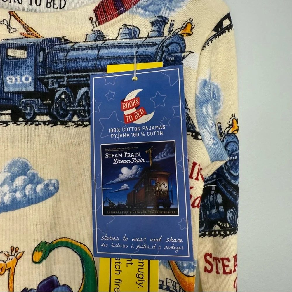 Steam Train, Dream Train Book To Bed Pajamas Toddler Kid Size 6 - Picture 3 of 4